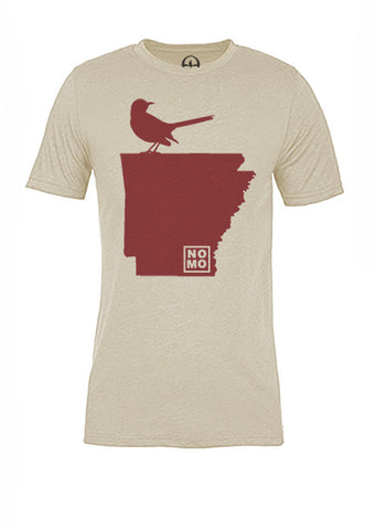 Arkansas State Bird Tee/Red on Antique White - Women's