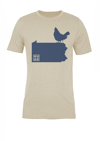 Pennsylvania State Bird Tee/Navy on Antique White - Women's