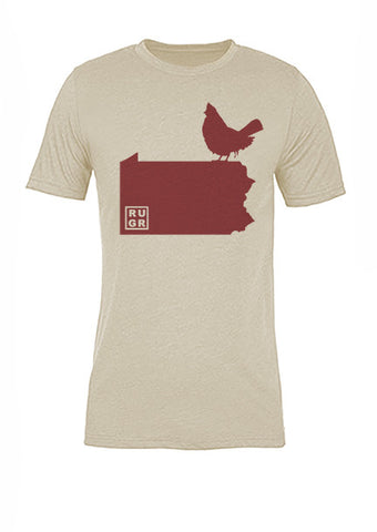Pennsylvania State Bird Tee/Red on Antique White - Women's